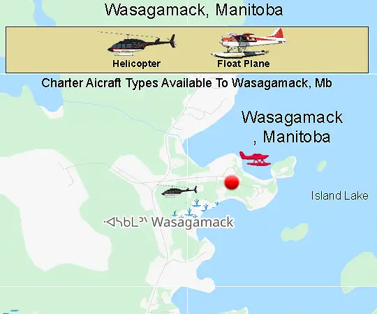 Float plane charter service for Wasagamack, Manitoba